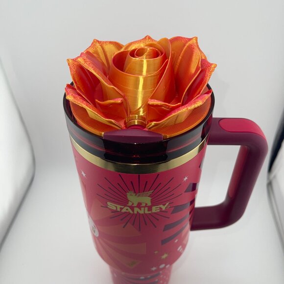 3D Rose Tumbler Topper that fit the new Barbie x Stanley 80s Dynamite lids - Picture 5 of 11